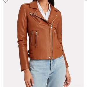 IRO leather jacket, (NWT), size 32, runs small, fits like 00, camel color.